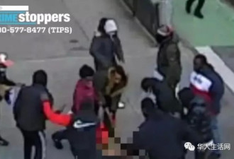 华人长巴站1男子遭12人围殴，监控曝光