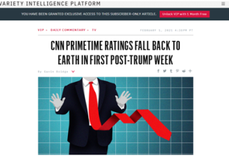 拜登上任首周CNN收视大跌44％ 与特朗普有关