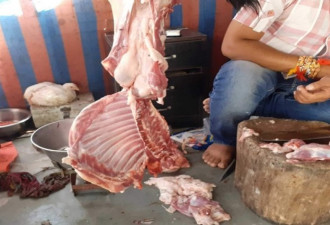 印度关闭禽类店铺后 小贩去公厕卖蛋和肉