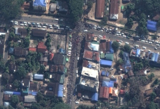 缅甸连日爆发抗议,美媒卫星图拍下画面