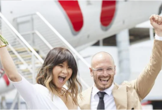 维珍澳洲航班首次迎来空中婚礼