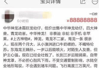 竟然有人出售“神兽”？没想到还是活的