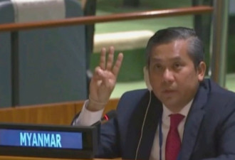缅甸驻联合国大使举起三根手指 军政府将他撤职