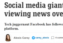 Facebook禁止澳洲用户阅读分享新闻