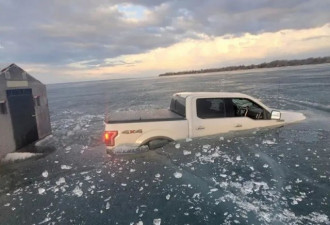 7人去Lake Simcoe 冰钓连人带车全落水