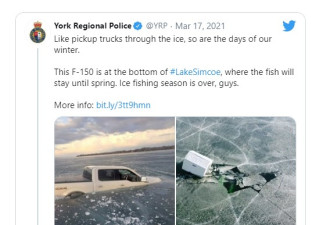7人去Lake Simcoe 冰钓连人带车全落水