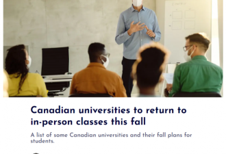 加拿大29所大学计划重开 大批留学生9月前返加