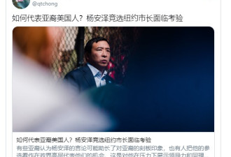 代表亚裔美国人？杨安泽竞选纽约市长面临考验
