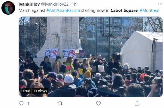 加拿大爆发反亚裔歧视大游行！华人高喊口号！