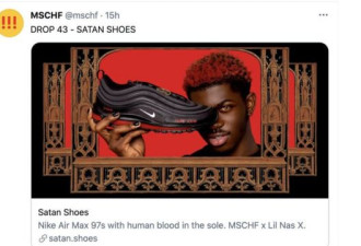 Nike就含人血的“撒旦鞋”提起诉讼