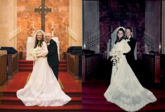 美国一对夫妻结婚50年后 还原当年场景