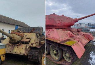 捷克呼吁民众上缴武器 有人开来一辆T-34坦克