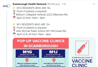 多伦多再添两疫苗中心，这两地18+可预约