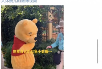 上海迪士尼：小孩突然暴打维尼熊 家长态度恶劣