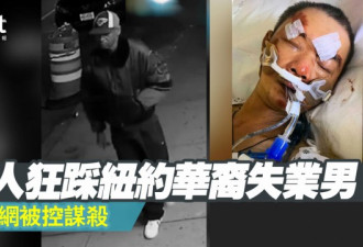 非裔狂踩纽约华裔失业男 落网被控谋杀