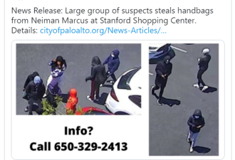 加州湾区百货遭黑人组团洗劫 $15万手袋被抢