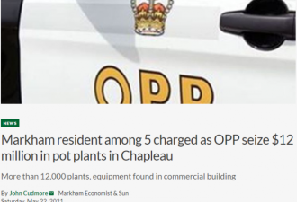 多伦多地区的5名华人在北面非法种大麻被抓