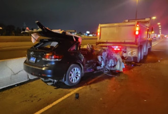 惨！32岁男司机疑喝高撞上401高速停着大卡车