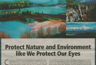 驻加大使:像保护眼睛一样保护自然和生态环境