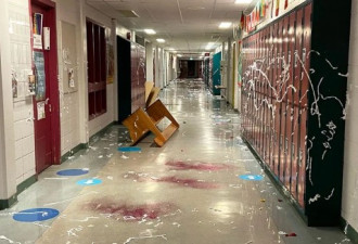 加拿大多名高中生进校打砸、扔鸡蛋、泼颜料