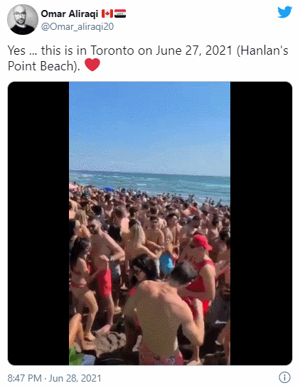 多伦多裸体沙滩挤满人！年轻男女亲密热舞！