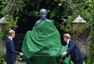 威廉哈利为戴妃雕像揭幕 取消发表讲话