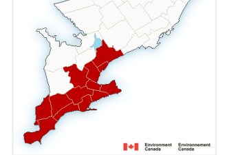 多伦多红色高温警告：周一要热爆 湿热指数40