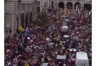 伦敦爆发反封锁大抗议 推特网友质疑：BBC呢？