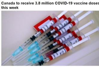加拿大本周疫苗到货380万