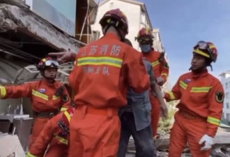苏州坍塌酒店：男子获救后指向同伴被困位置