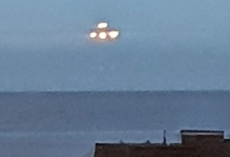 海上惊见UFO 4诡谲光点盘旋10秒突消失