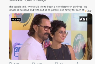 印度巨星阿米尔汗离婚 多部主演电影红遍全球