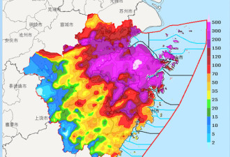 浙江丁家畈站近三天累积雨量868.8毫米或破极值