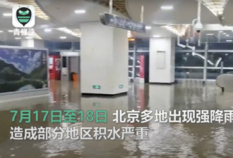 北京暴雨视频：地铁站变水帘洞 汽车也被冲走