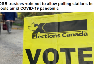 风险大！多伦多教育局拒绝在学校设大选投票站