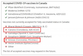 加拿大开放国门哪些打中国疫苗的人也能入境？