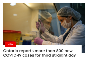 安省连续三天新增800例以上 逾七成未完全接种