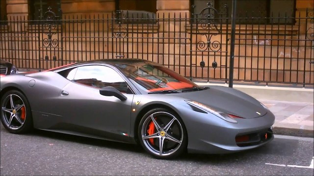 Matte Grey Ferrari 458 parking (+ORANGE FAB Design SLS AMG!) - YouTube