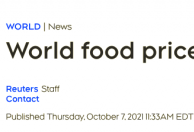 全球食品价格达十年最高峰！这些都吃不起了！