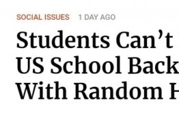 美国中学禁止背书包，担心包里藏枪？？