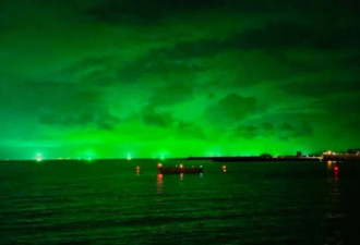 中国渔船染绿夜空 马祖“极光”让人气炸