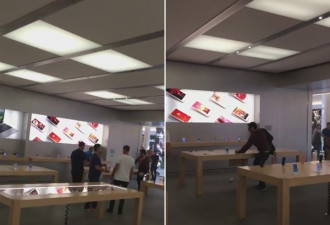 法国一男子大闹苹果零售店 用铁球猛砸iPhone