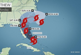 飓风马修已致海地339人丧生 美国200万人撤离