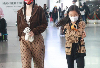 李小璐与甜馨亲子装，看着更像是姐妹