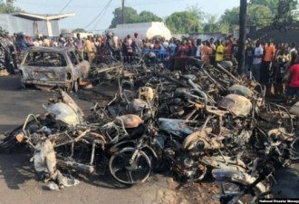 塞拉利昂油罐车车祸后爆炸造成数百人伤亡