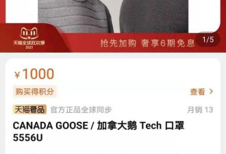加拿大鹅口罩售价千元 北京已断货
