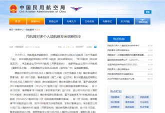 阻境外疫情 中国民航局对多个国际航班熔断