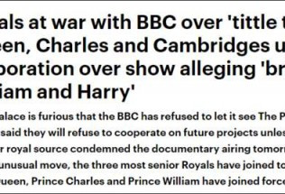 纪录片披露两名王子不和 BBC和英国王室开战