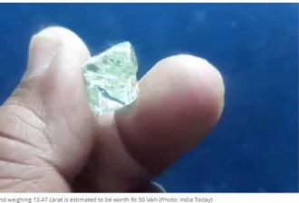 印度农民挖出13克拉钻石 值500万卢比