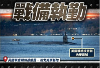 美部署战略核潜艇 高调加强对华威慑